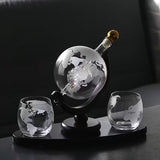 Set bouteille et verres carte du monde