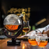 Set bouteille et verres carte du monde