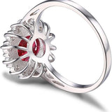 Bague Halo Rubis Classique