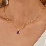 Collier Rubis Multirangs Maillons