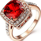 Bague Statement Halo Rubis