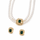 Collier Perles & Émeraude Elvira