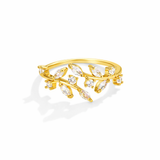 Bague Vigne Dorée Cristaux