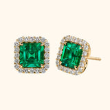 Boucles d’oreilles en émeraude avec finitions en or