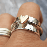 Mely - Bague en argent cœur doré