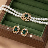 Collier Perles & Émeraude Elvira