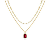 Collier Rubis Multirangs Maillons