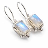 Boucles d'oreilles Vintage avec Pierre Carrée de Lune