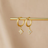 Boucles trèfle cristal