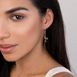 Boucles d’oreilles pompon colibri en cristal