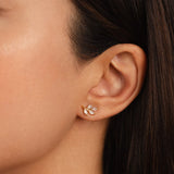 Clous d’oreilles feuille en cristal