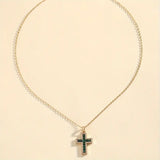 Pendentif Croix Émeraude Alena