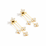 Boucles d’oreilles cascade lotus en cristal