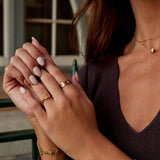Bague Trèfle Dorée Cristaux